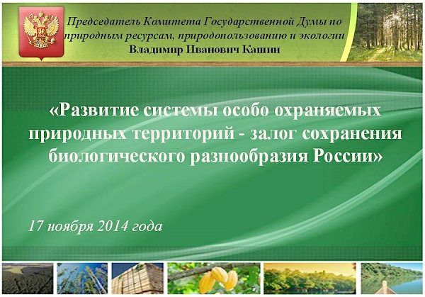 В.И. Кашин: Особо охраняемые территории - уголки нетронутой природы