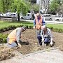 Город озеленяют к майским праздникам