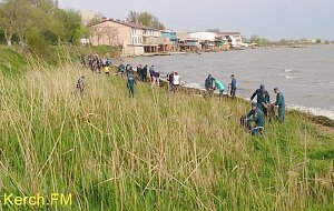 В Керчи МЧС и общественники убрали пляж «Черепашка»