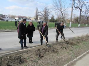 Вдоль дороги к мемориалу «Красный» высадили 200 саженцев бирючины