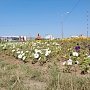 Клумбу на въезде в Севастополь привели в порядок